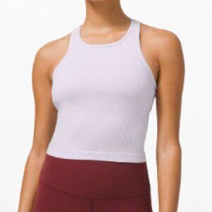 Lululemon Ebb to Street Cropped Racerback Tank Top - Lavender Dew (Size 6)